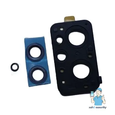 Camera Lens Glass with Frame for Realme 9i Black thumbnail